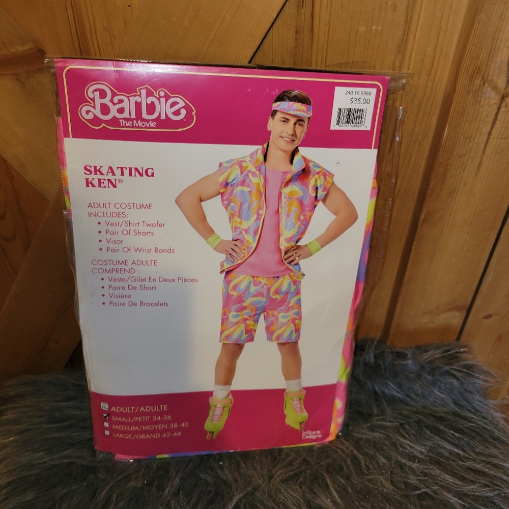 Barbie Skating  Ken Costume Halloween Adult Small New